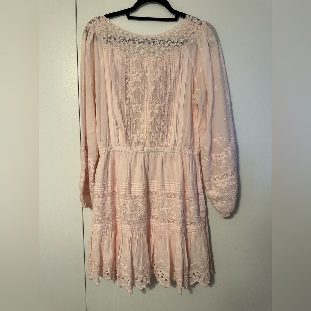 LoveShackFancy Lace Long-sleeve Mini Dress - Picture 4 of 7